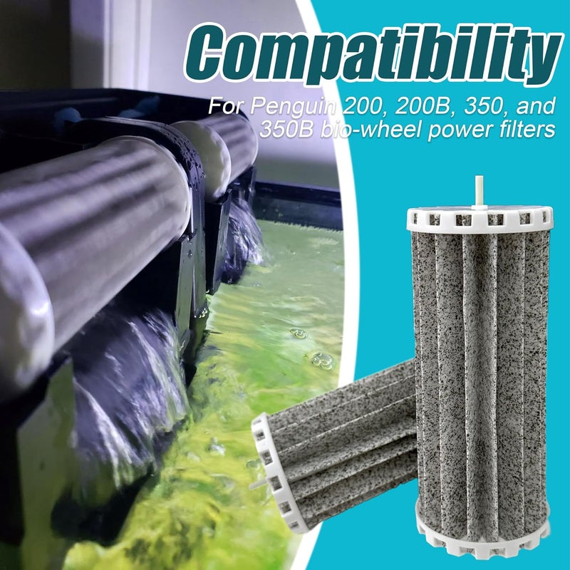 PurifyLogix Activated Carbon Replacement Filters for Penguin Bio-Wheel Power 200B 350B, 200, 350 Filters - PRBW2350B for Marineland Multi-Stage Aquarium Filtration- 2 Pack - Image 2